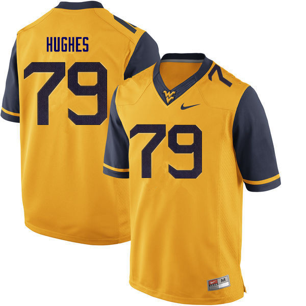 Men #79 John Hughes West Virginia Mountaineers College Football Jerseys Sale-Gold - Click Image to Close